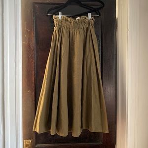 Vintage paper bag waist midi full skirt